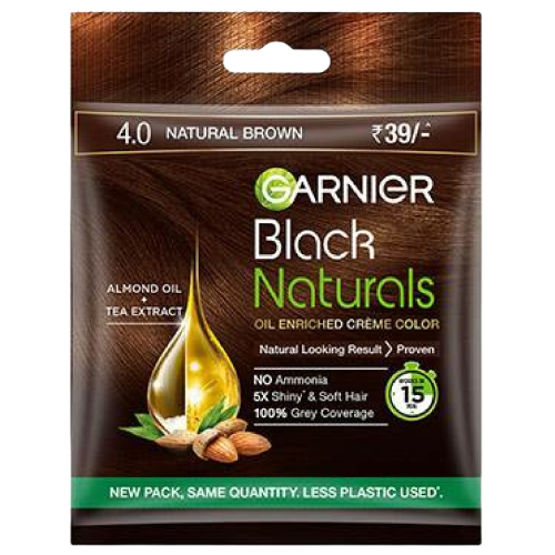 GARNIER BLACK NTL-NATURAL BROWN 4.0-20ML+20G PACK