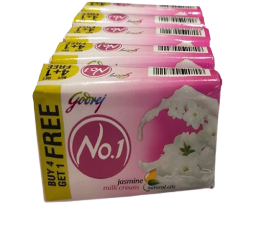 GODREJ NO.1 JASMINE MILK CREAM SOAP 5*100G PACK