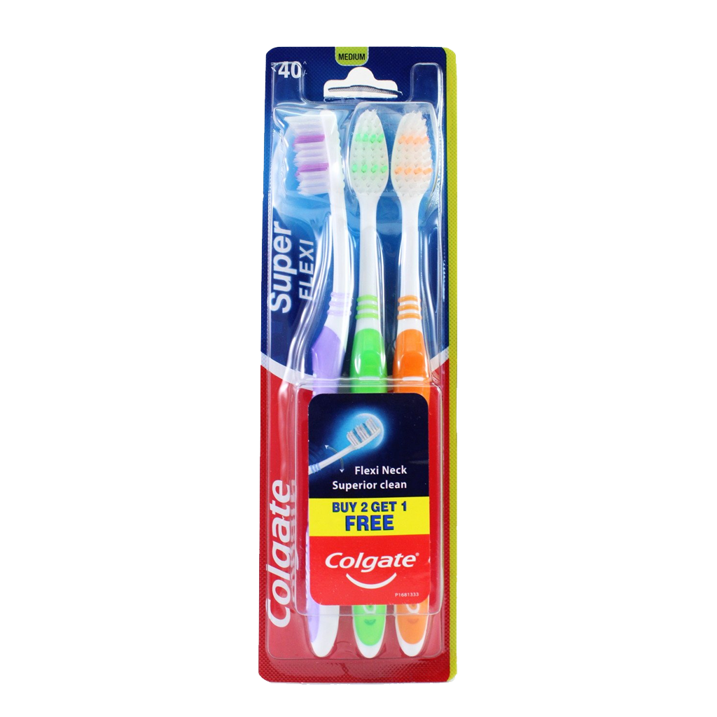 COLGATE SUPER FLEXI MEDIUM TB 3PC PACK