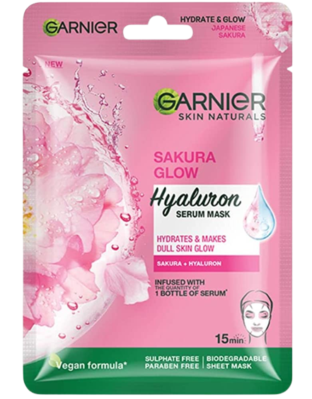 GARNIER SAKURA GLOW HYALURON SERUM MASK