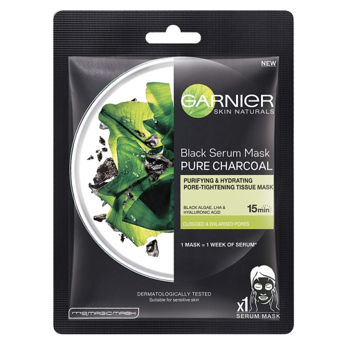 GARNIER BLACK PURE CHARCOAL SERUM MASK