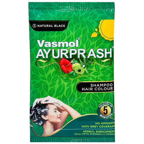 VASMOL AYURPRASH SHAMPOO HAIR COLOUR 7.5ML+7.5ML PACK